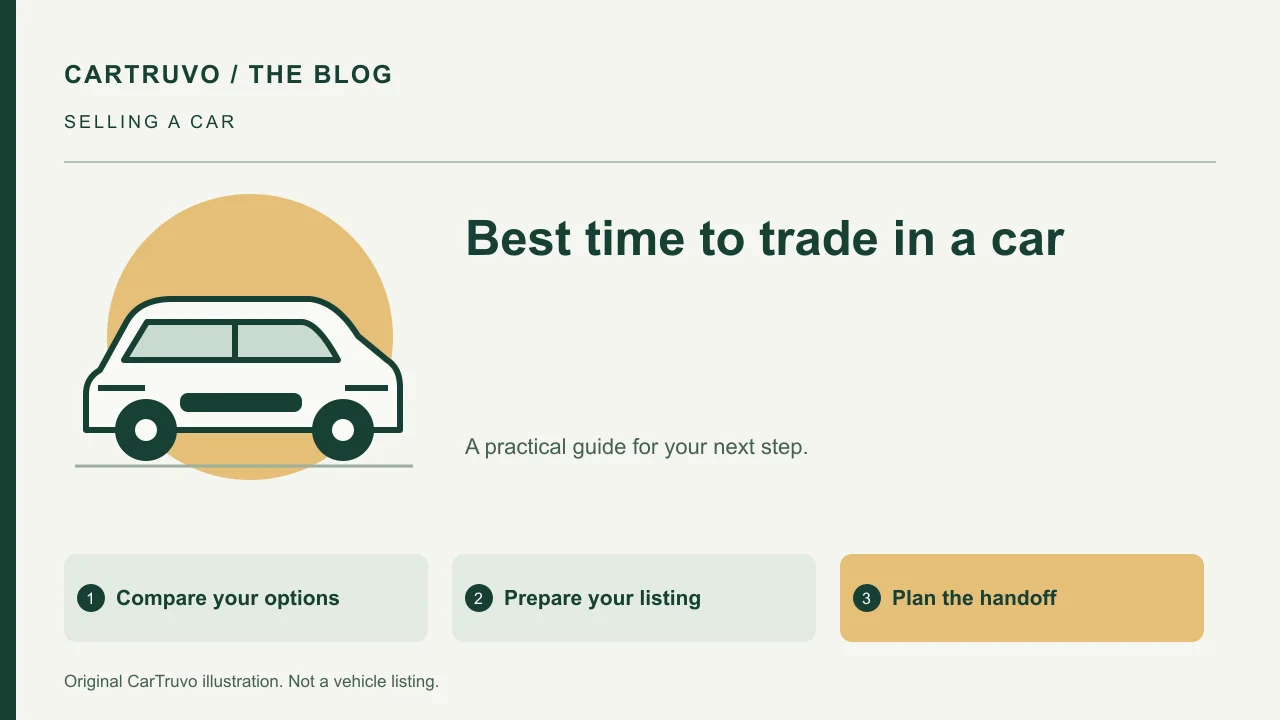 CarTruvo illustrated guide: Best time to trade in a car: compare equity, costs and replacement needs