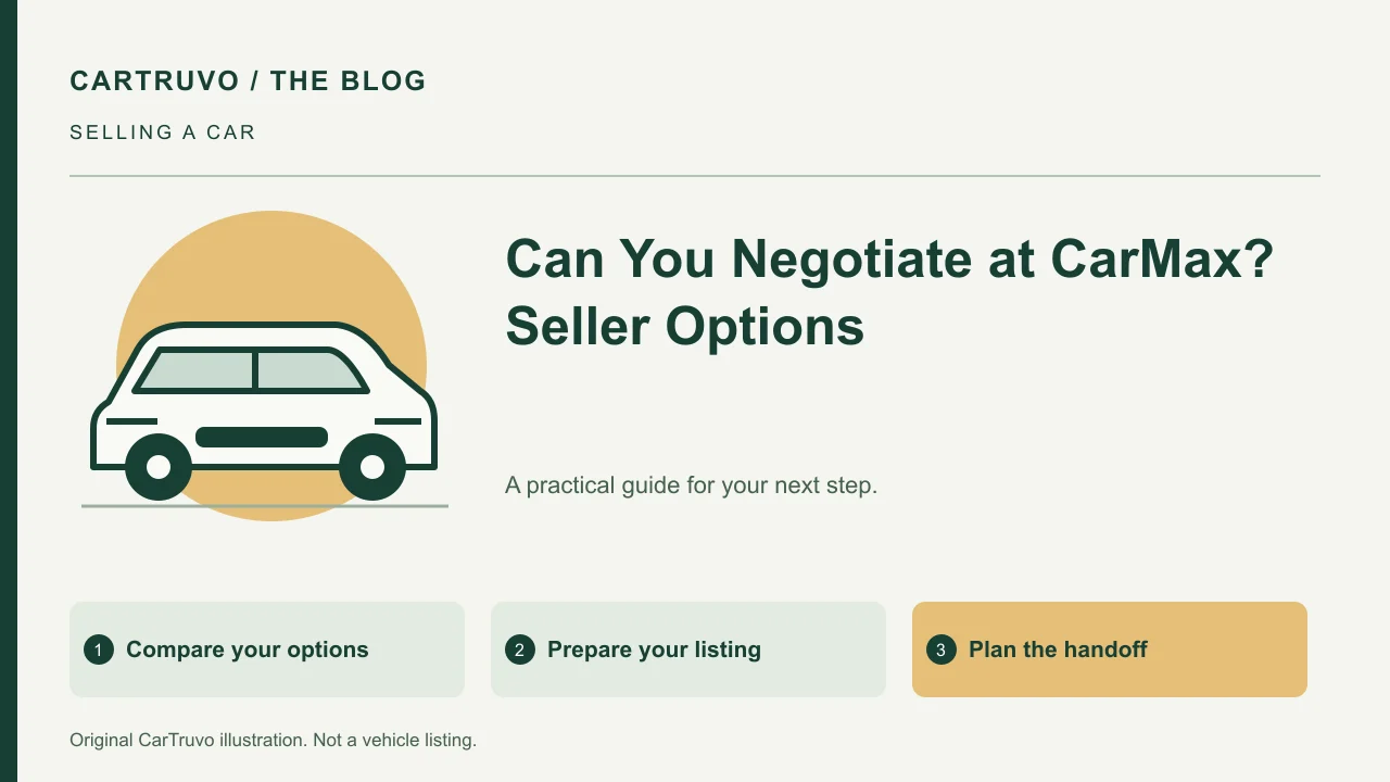 CarTruvo illustrated guide: Can You Negotiate at CarMax? Seller Options
