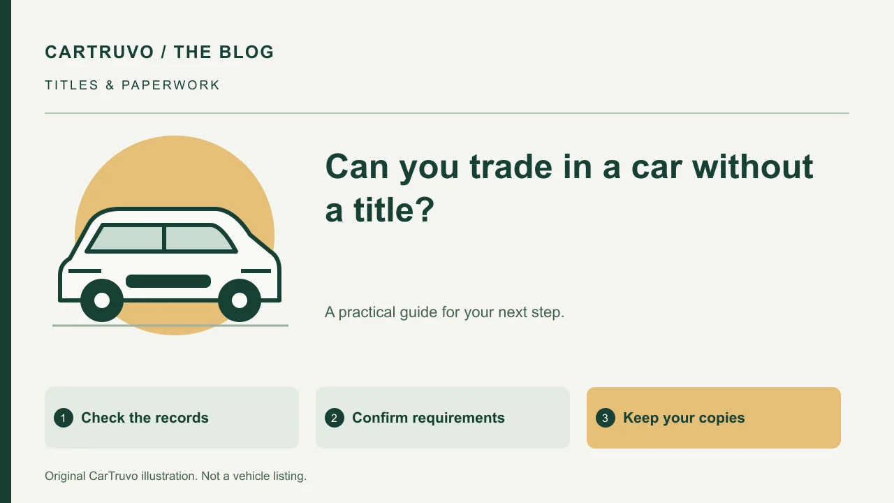 CarTruvo illustrated guide: Can you trade in a car without a title?