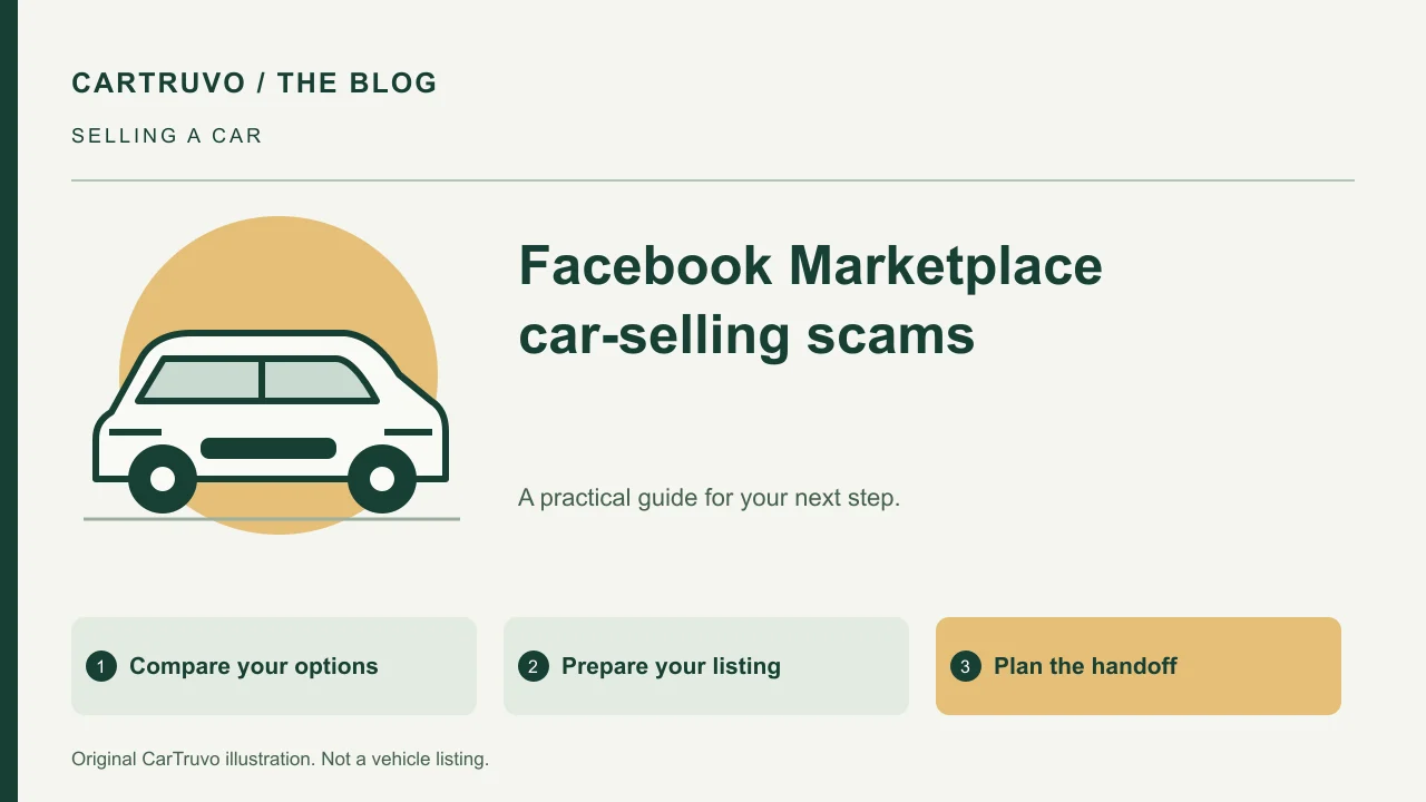 CarTruvo illustrated guide: Facebook Marketplace car-selling scams: a seller’s checklist