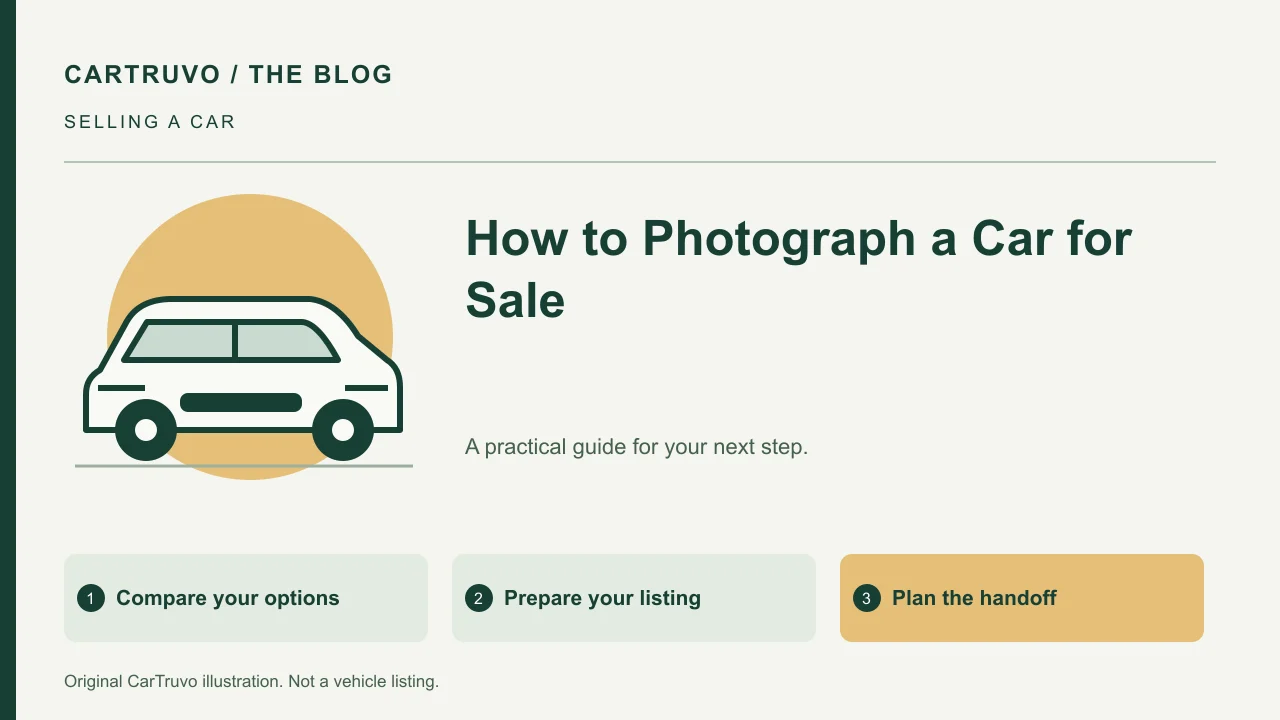CarTruvo illustrated guide: How to Photograph a Car for Sale: Photo Checklist