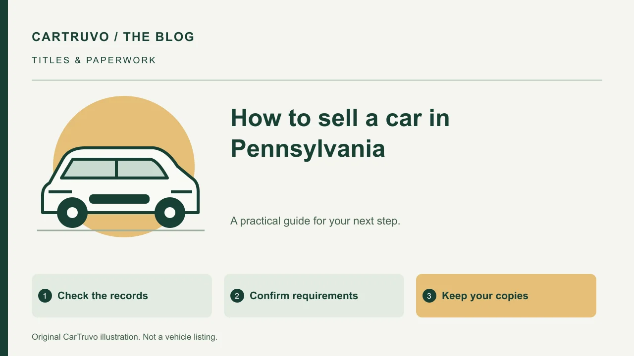 CarTruvo illustrated guide: How to sell a car in Pennsylvania: plan the title appointment