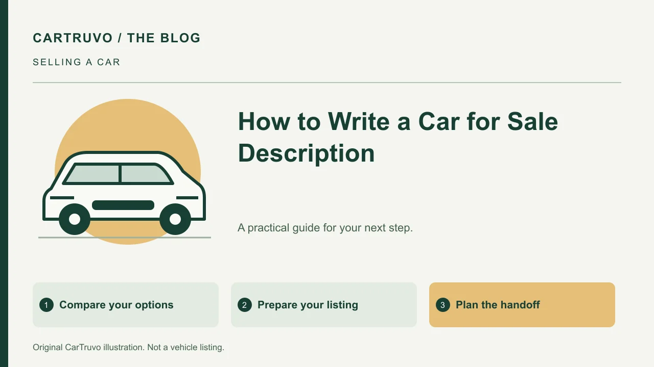 CarTruvo illustrated guide: How to Write a Car for Sale Description