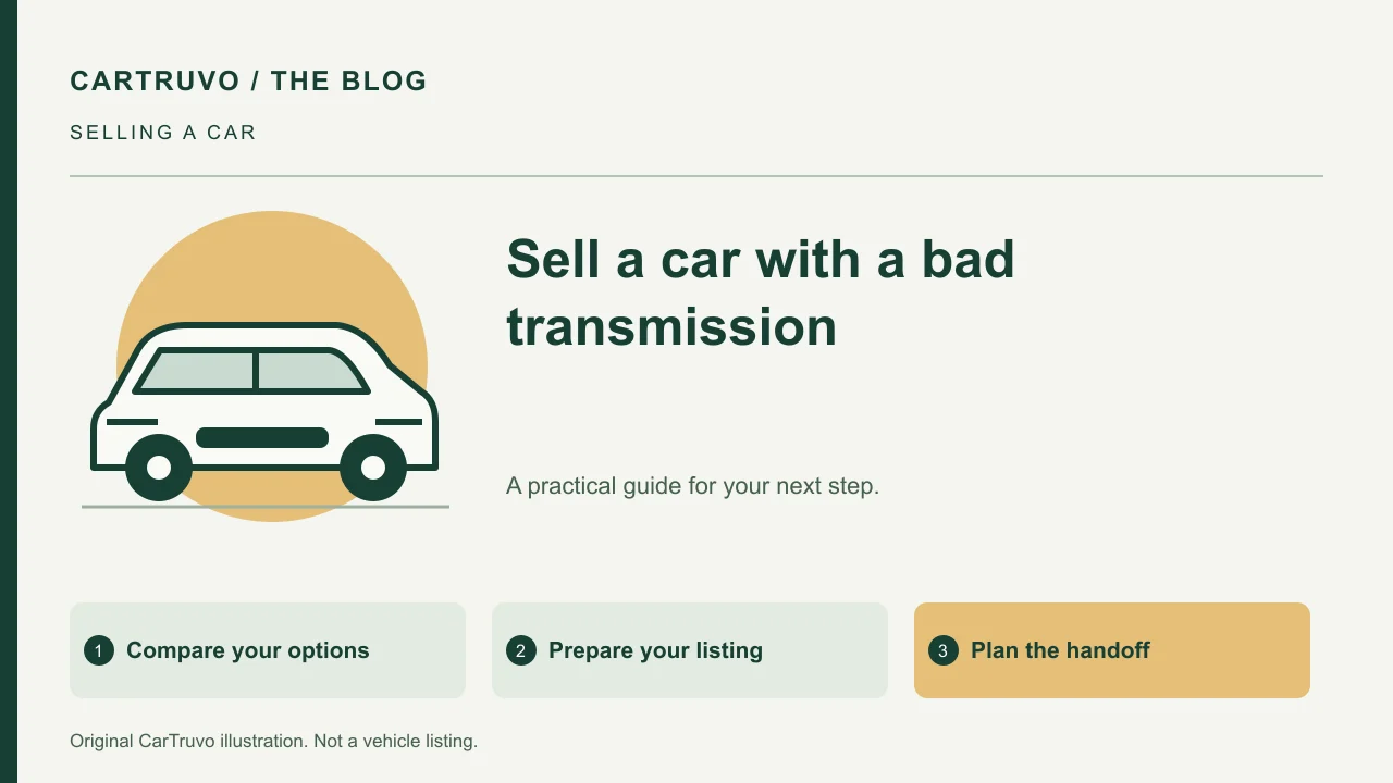 CarTruvo illustrated guide: Sell a car with a bad transmission: compare your options