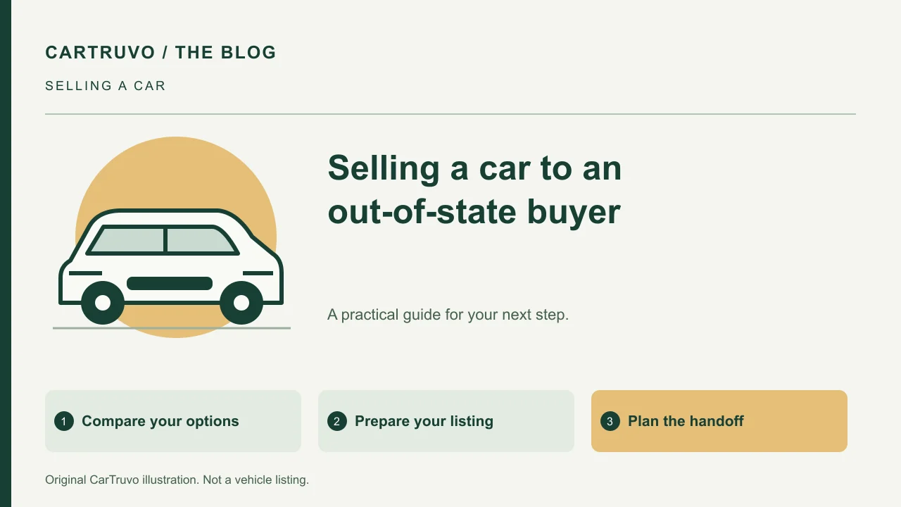CarTruvo illustrated guide: Selling a car to an out-of-state buyer: the handoff plan