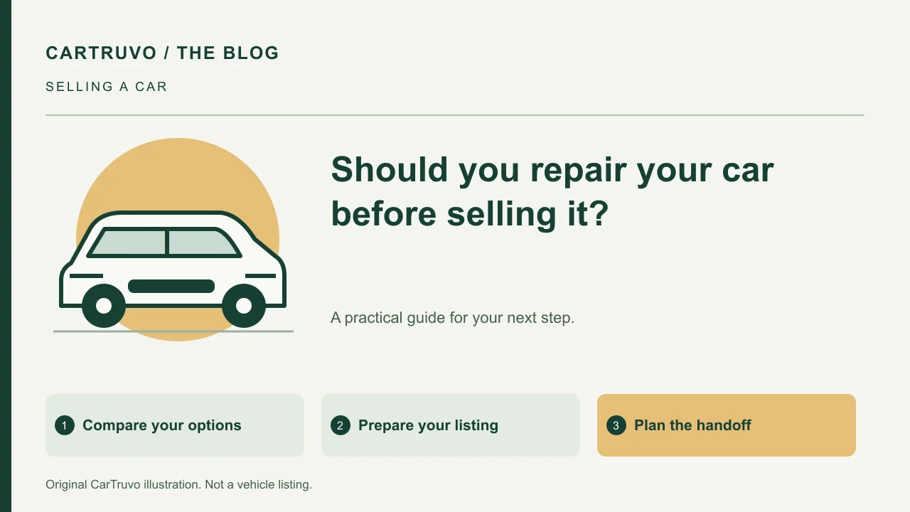 CarTruvo illustrated guide: Should you repair your car before selling it?