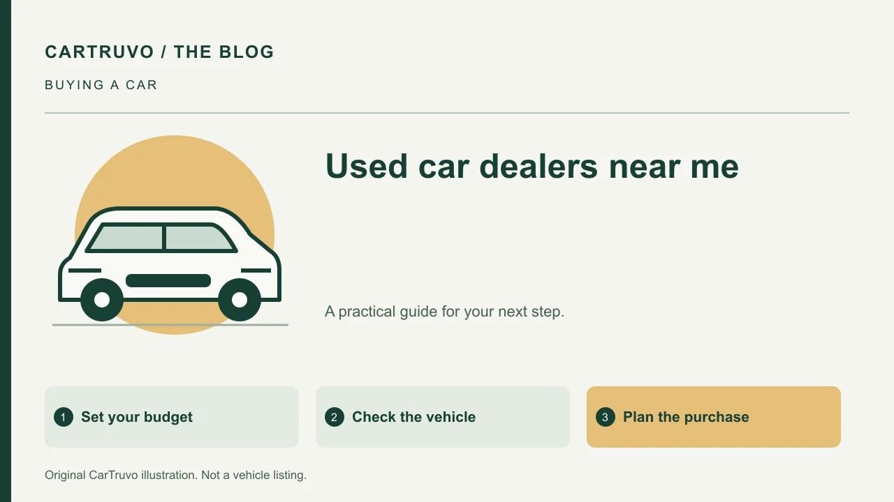 CarTruvo illustrated guide: Used car dealers near me: how to compare cars and the complete deal