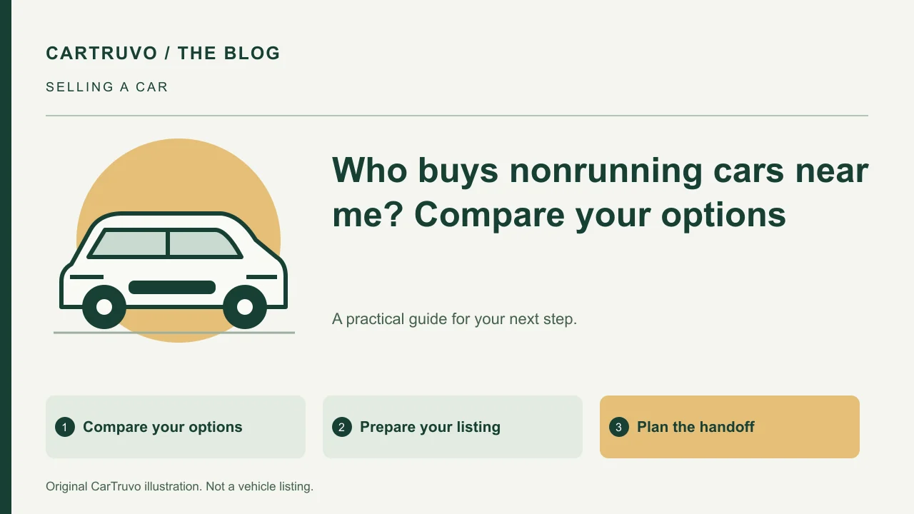 CarTruvo illustrated guide: Who buys nonrunning cars near me? Compare your options